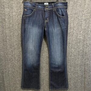 Hudson Jeans Womens 32 Blue Signature Bootcut Stretch Flap‎ Pocket USA Cowgirl